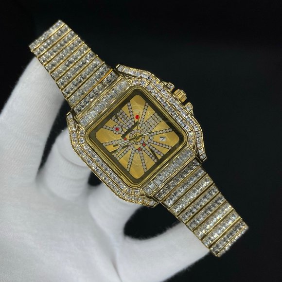 Square Diamond Luxury Design Iced Out Watch - Picture 2 of 7